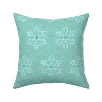 teal snowflakes // winter giftwrap xmas holiday christmas fabric 