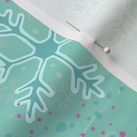 teal snowflakes // winter giftwrap xmas holiday christmas fabric 