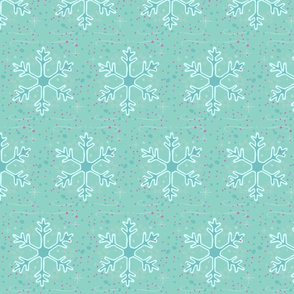 teal snowflakes // winter giftwrap xmas holiday christmas fabric 