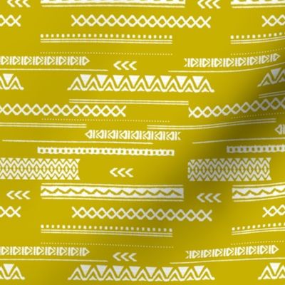 Modern aztec ethnic tribal patchwork indian summer abstract fabric Mustard yellow SMALL
