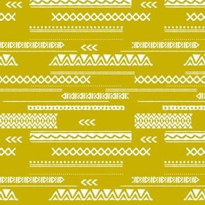 Modern aztec ethnic tribal patchwork indian summer abstract fabric Mustard yellow SMALL