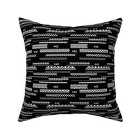 Modern aztec ethnic tribal patchwork indian summer abstract fabric monochrome black and white Small