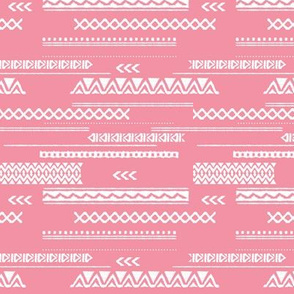 Modern aztec ethnic tribal patchwork indian summer abstract fabric monochrome pink Small