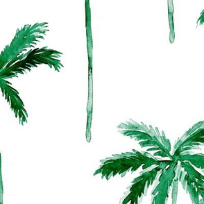 (jumbo scale) watercolor palm tree - green