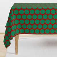 ChristmasHowdy: Polka Dot Green On Red