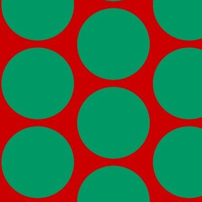 ChristmasHowdy: Polka Dot Green On Red