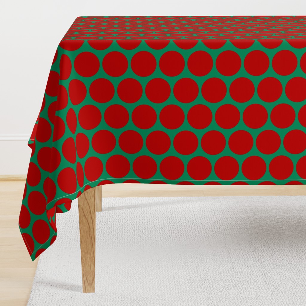 ChristmasHowdy: Polka Dots Red On Green