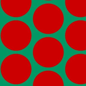 ChristmasHowdy: Polka Dots Red On Green