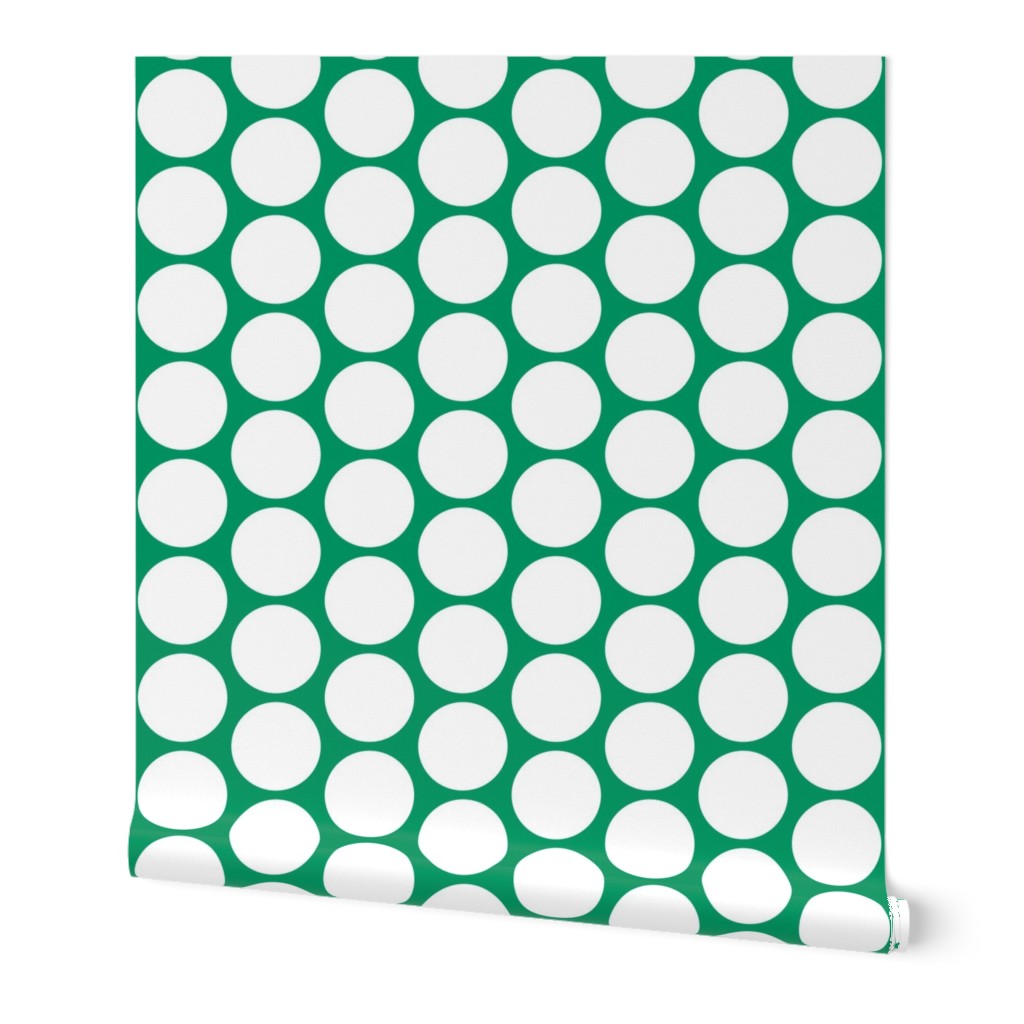 ChristmasHowdy: Polka Dots White On Green