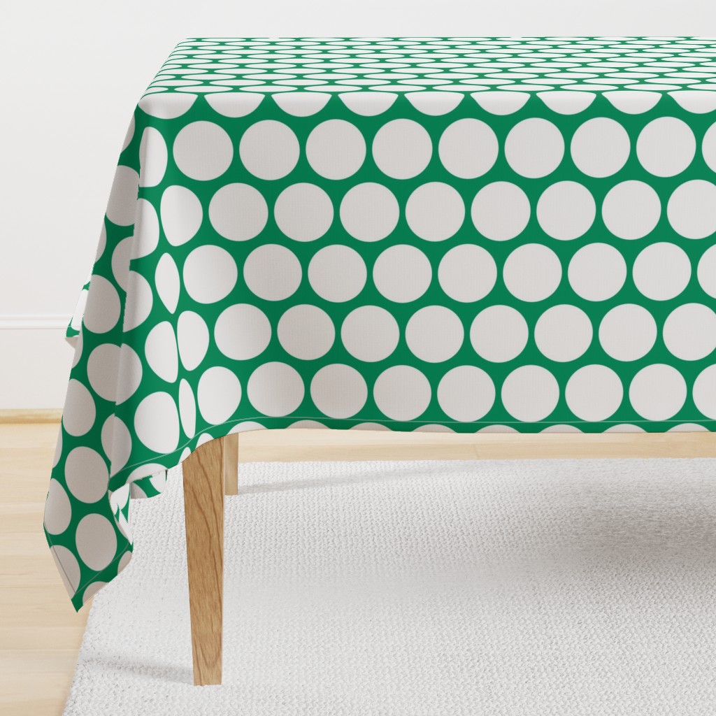 ChristmasHowdy: Polka Dots White On Green