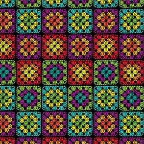 Bright Crochet Granny Squares