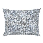 Rustic white Dahlia lace on grey