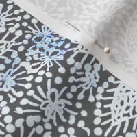 Rustic white Dahlia lace on grey