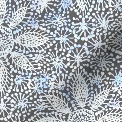 Rustic white Dahlia lace on grey