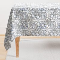 Rustic white Dahlia lace on grey