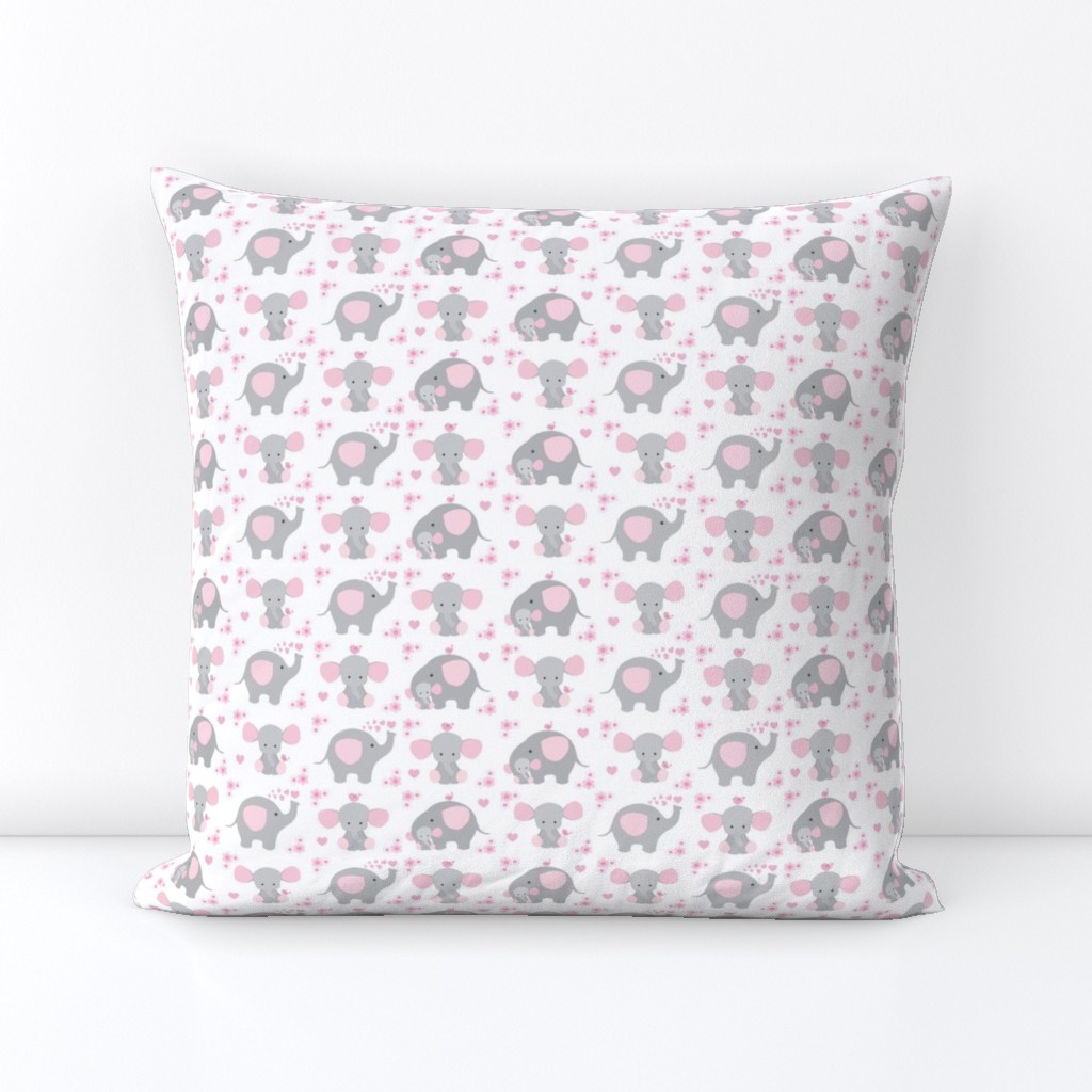 Elephant Pink Floral Girl Nursery 