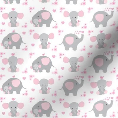 Elephant Pink Floral Girl Nursery 