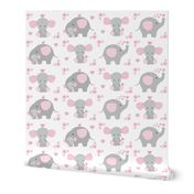 Elephant Pink Floral Girl Nursery 