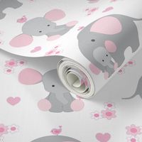 Elephant Pink Floral Girl Nursery 