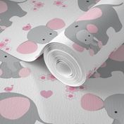 Elephant Pink Floral Girl Nursery 