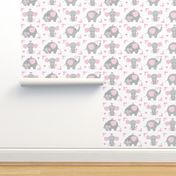 Elephant Pink Floral Girl Nursery 