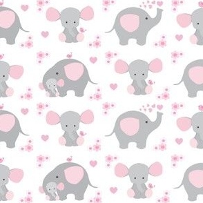 Elephant Pink Floral Girl Nursery 