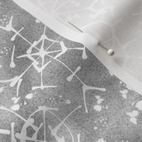 Ink splatter snowflakes