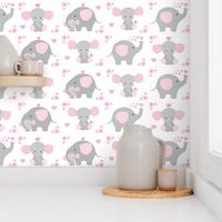 Safari Animals Pink Elephant Baby Girl Nursery