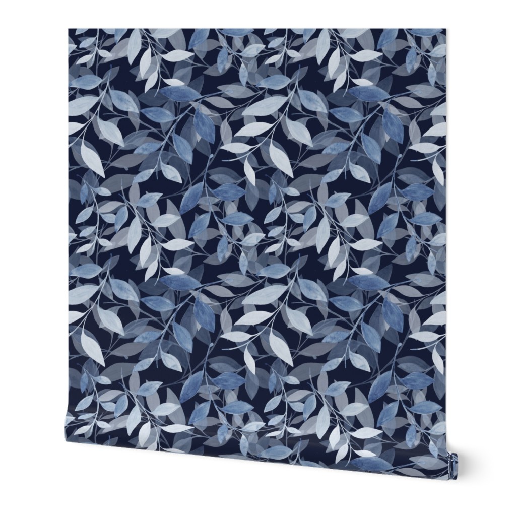 Transparent Leaf scatter - navy