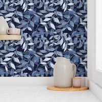 Transparent Leaf scatter - navy