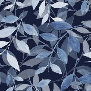 Transparent Leaf scatter - navy