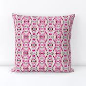 Watercolor Indian Textile Geometric Repeat Reflective Gray Pink