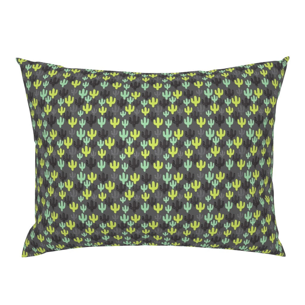 Cactus Cacti Gray Green Teal Black Texture Simple Fun Bedding Wallpaper