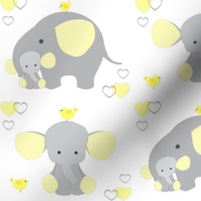 Elephant Nursery Yellow Neutral 