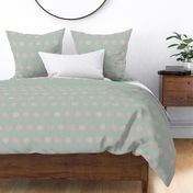 dots-rosebud pink n gray mint