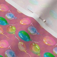 WATERCOLOR BALLONS PATTERN RASPBERRY PINK GINGHAM