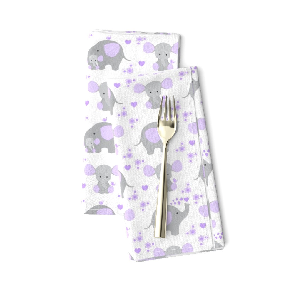 Elephant Purple Lavender Floral Girl Nursery 