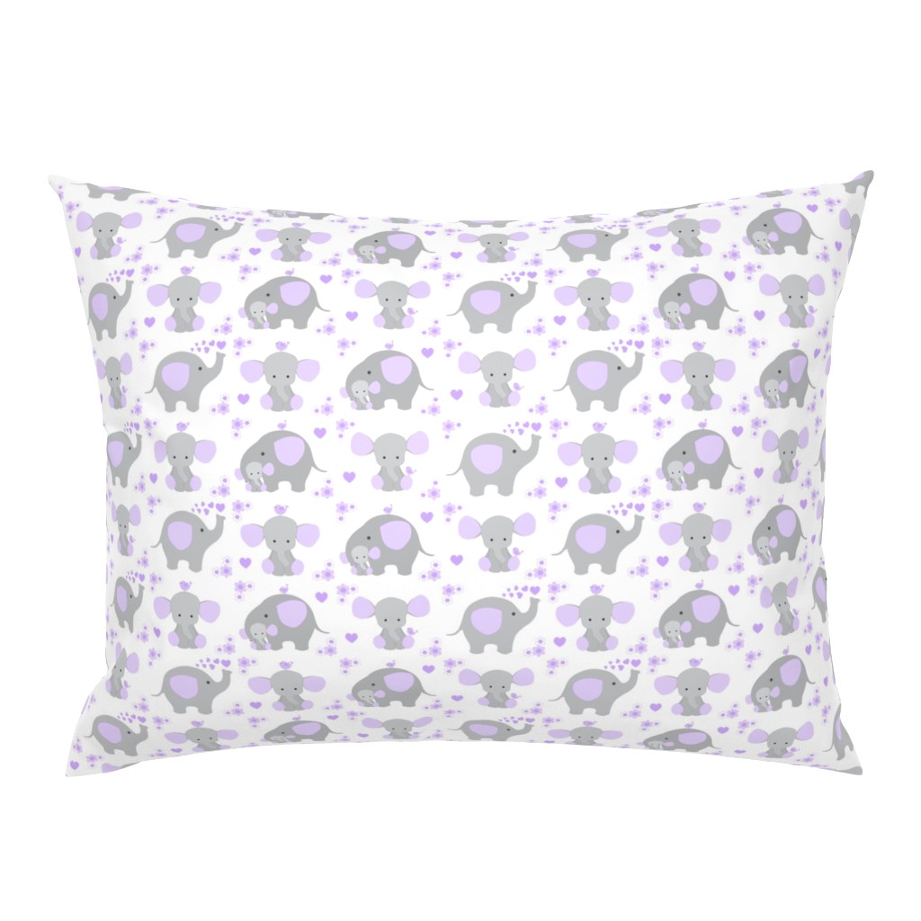 Elephant Purple Lavender Floral Girl Nursery 