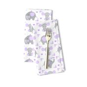 Elephant Purple Lavender Floral Girl Nursery 