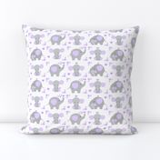 Elephant Purple Lavender Floral Girl Nursery 