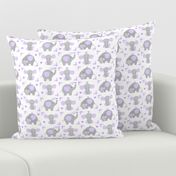 Elephant Purple Lavender Floral Girl Nursery 