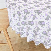 Elephant Purple Lavender Floral Girl Nursery 