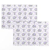 Elephant Purple Lavender Floral Girl Nursery 