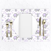 Elephant Purple Lavender Floral Girl Nursery 