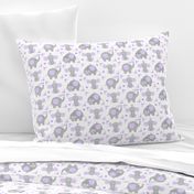 Elephant Purple Lavender Floral Girl Nursery 