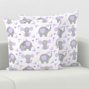 Elephant Purple Lavender Floral Girl Nursery 