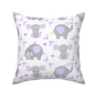 Elephant Purple Lavender Floral Girl Nursery 