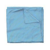 Turquoise Blue and White Quarter Inch Vertical Stripes