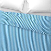 Turquoise Blue and White Quarter Inch Vertical Stripes