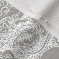 Paisley Rats - white grey - MEDIUM